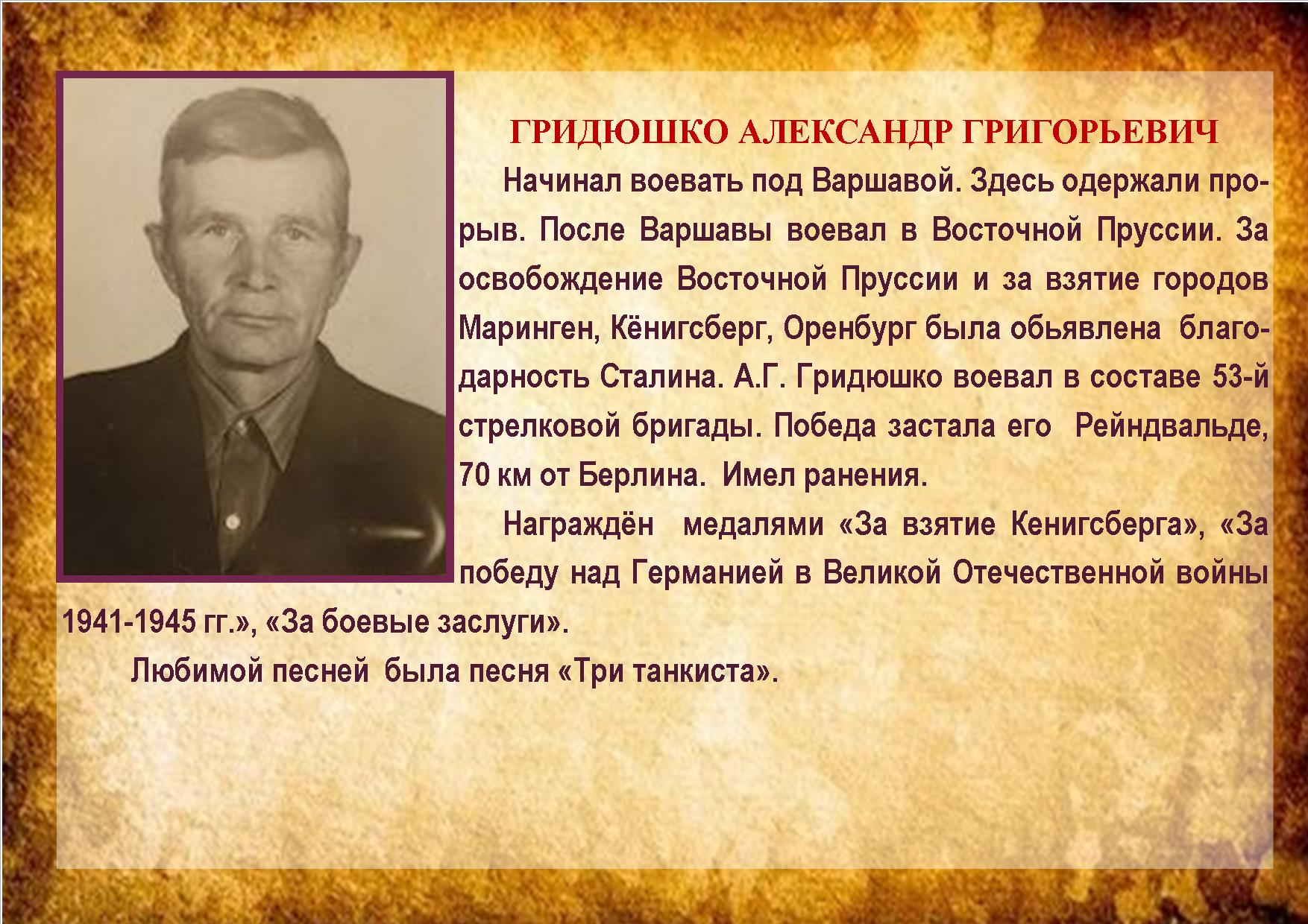 ГРИДЮШКО АЛЕКСАНДР ГРИГОРЬЕВИЧ