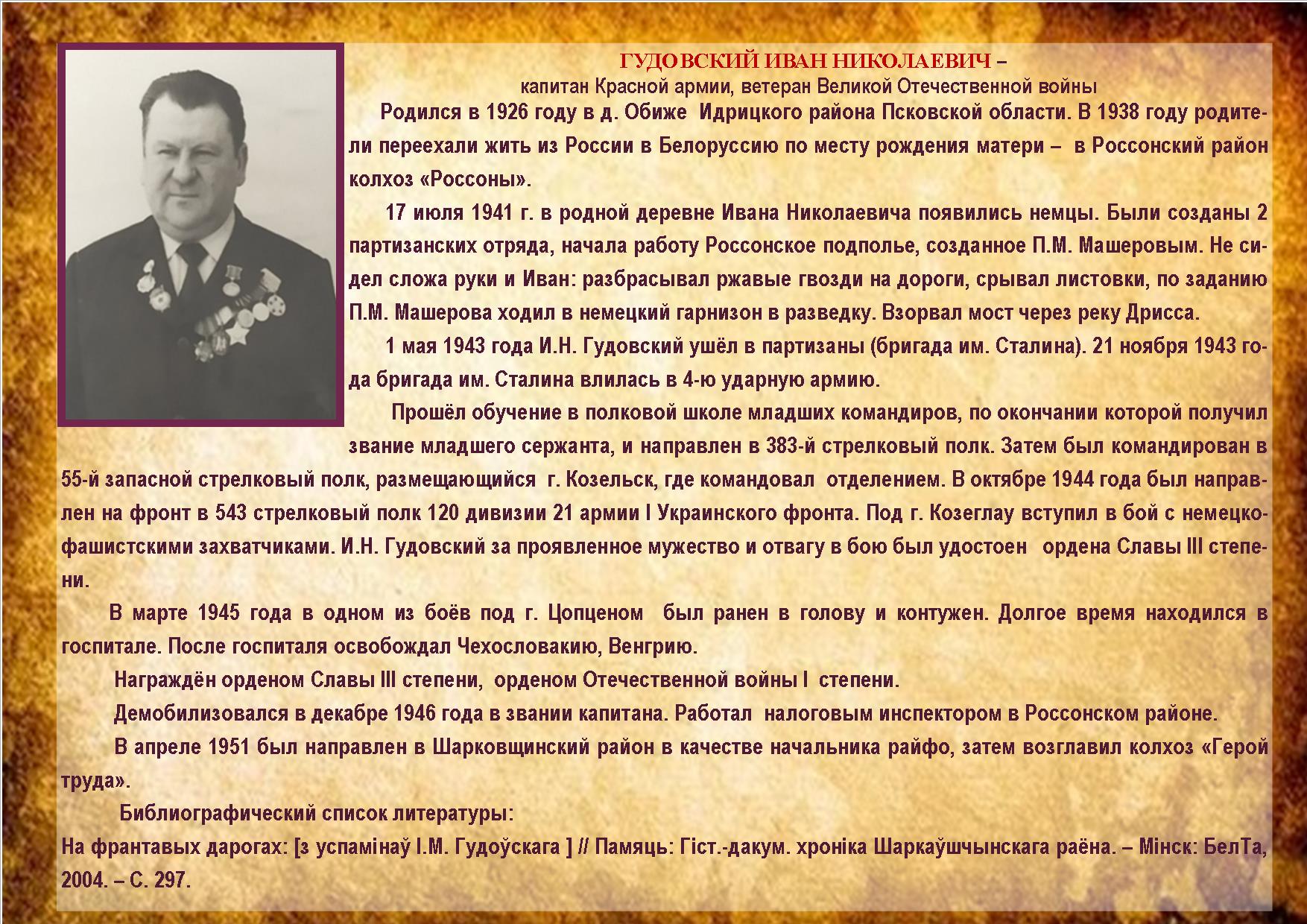 ГУДОВСКИЙ ИВАН НИКОЛАЕВИЧ 