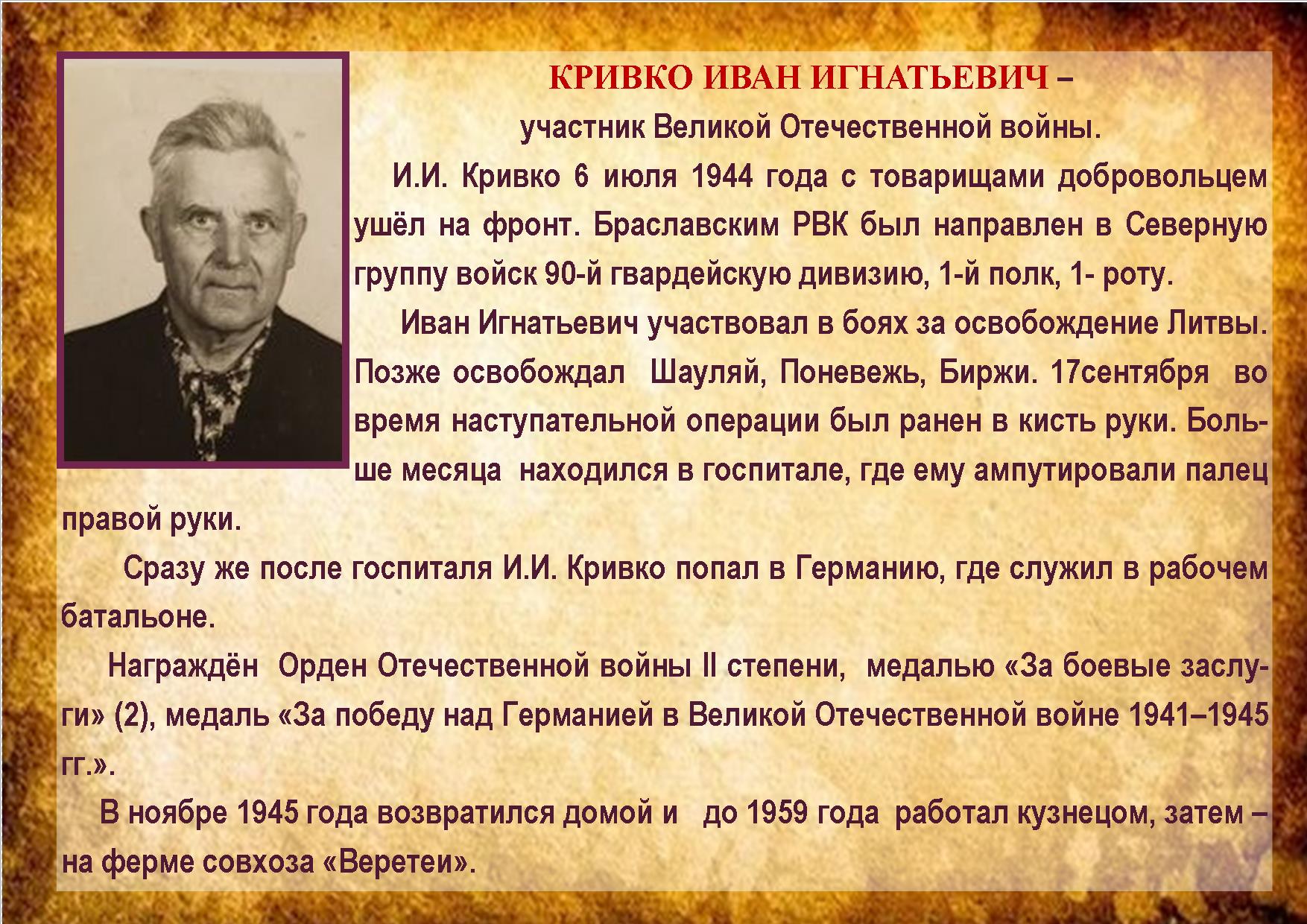 КРИВКО ИВАН ИГНАТЬЕВИЧ 