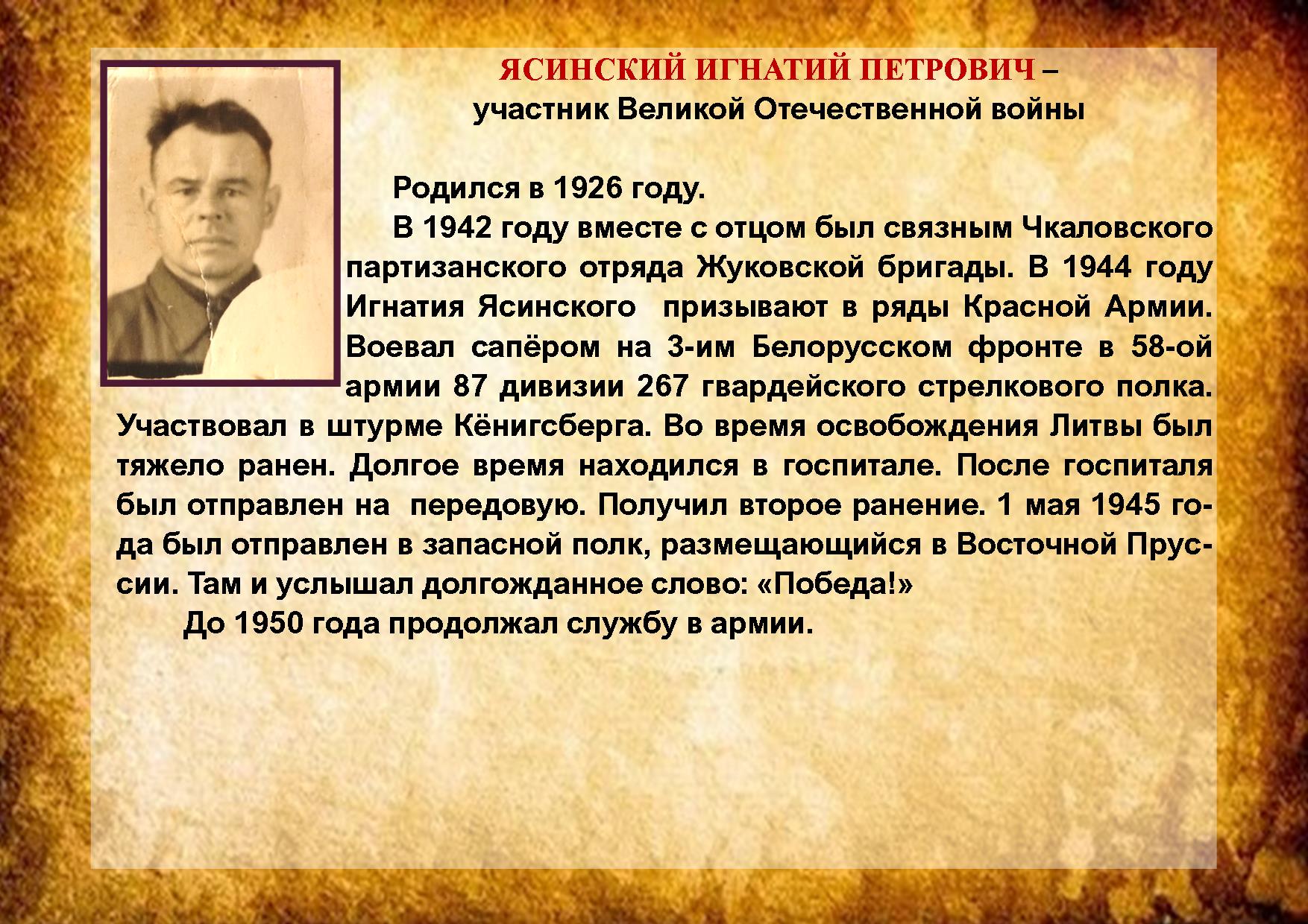 ЯСИНСКИЙ ИГНАТИЙ ПЕТРОВИЧ 
